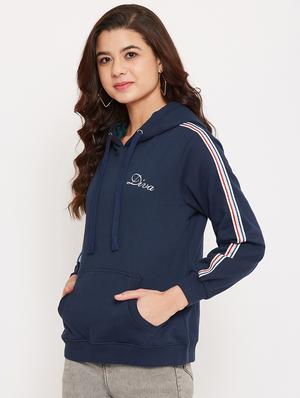 hooded neck solid sweatshirt - 17469289 - Standard Image - 2