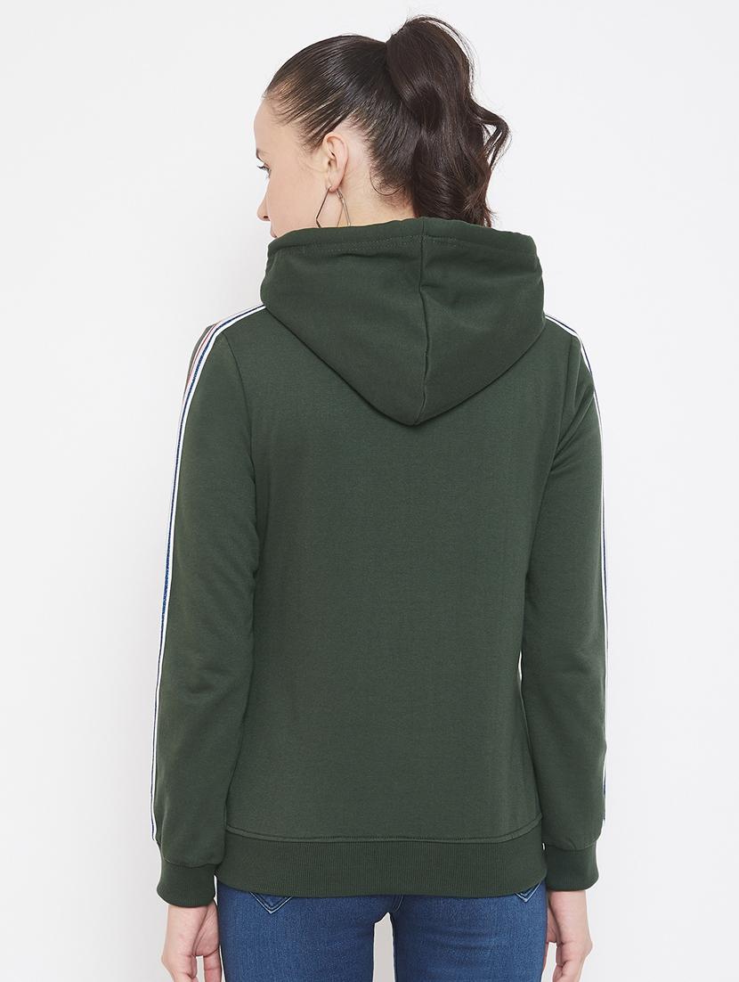 hooded neck solid sweatshirt - 17469290 - Zoom Image - 3