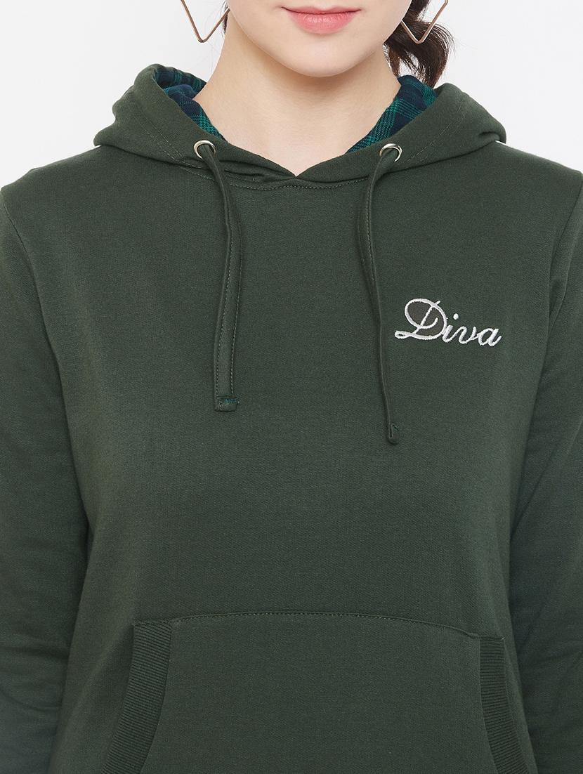 hooded neck solid sweatshirt - 17469290 - Zoom Image - 5