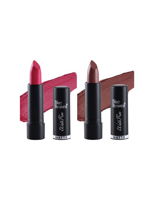 blue heaven pack of 2 walkfree matte lipsticks (pink rush & chocolate & wood) - 17469343 - Standard Image - 1