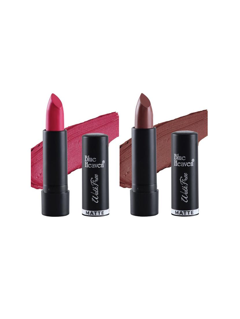 blue heaven pack of 2 walkfree matte lipsticks (pink rush & chocolate & wood) - 17469343 - Zoom Image - 1