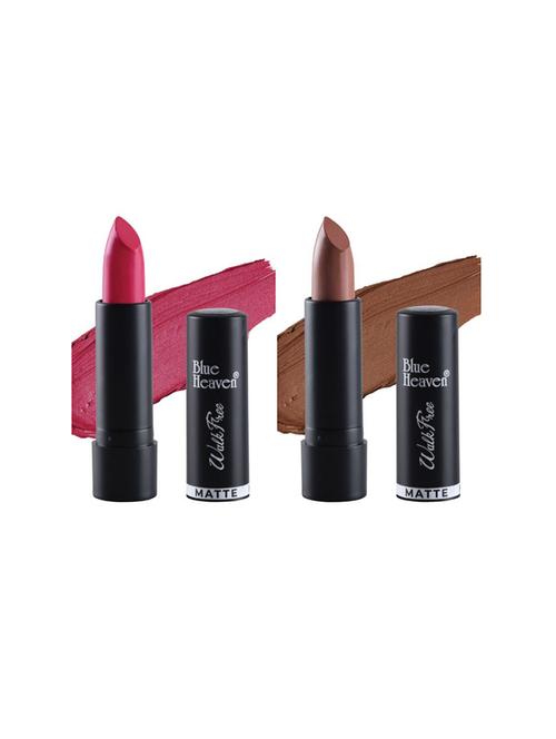 blue heaven pack of 2 walkfree matte lipsticks (pink rush & dusky nude) - 17469348 - Standard Image - 1