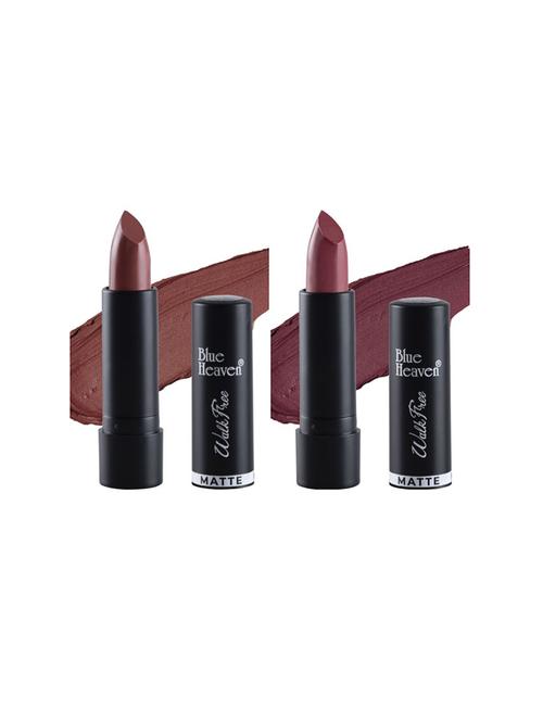 blue heaven pack of 2 walkfree matte lipsticks (chocolate wood & plum desire) - 17469351 - Standard Image - 1