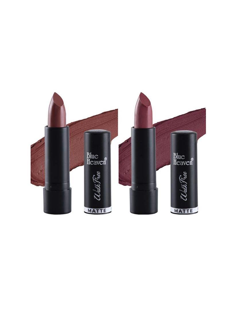 blue heaven pack of 2 walkfree matte lipsticks (chocolate wood & plum desire) - 17469351 - Zoom Image - 1