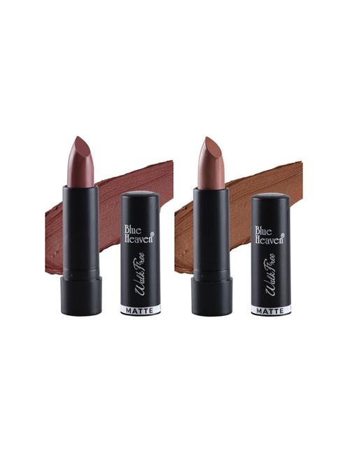 blue heaven pack of 2 walkfree matte lipsticks (chocolate wood & dusky nude) - 17469353 - Standard Image - 1