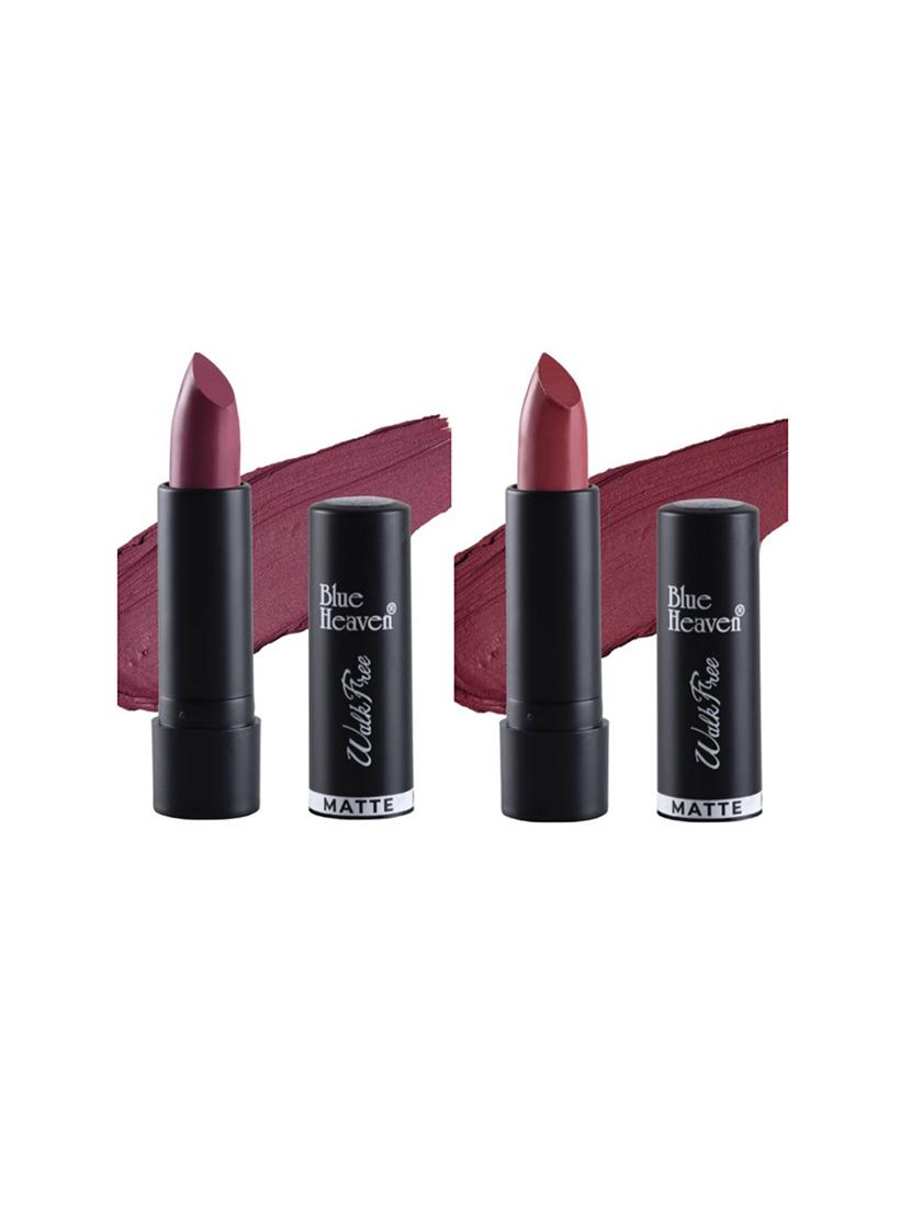 blue heaven pack of 2 walkfree matte lipsticks ( aged wine & ruby red) - 17469356 - Zoom Image - 1