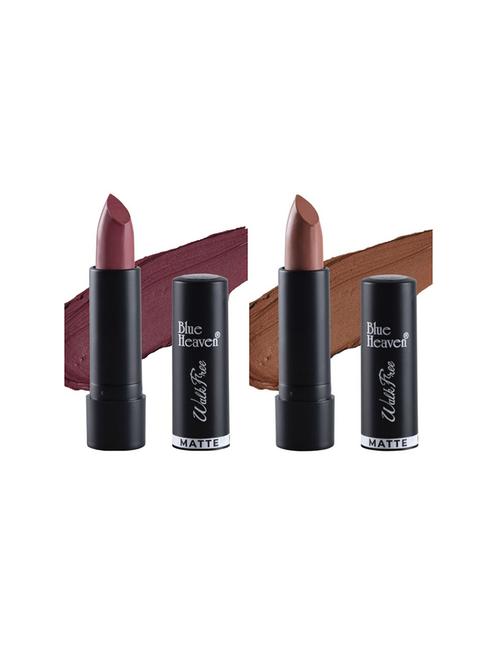 blue heaven pack of 2 walkfree matte lipsticks (plum desire & dusky nude) - 17469362 - Standard Image - 1
