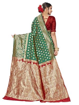 self design kanjivaram saree with blouse - 17469371 - Standard Image - 2