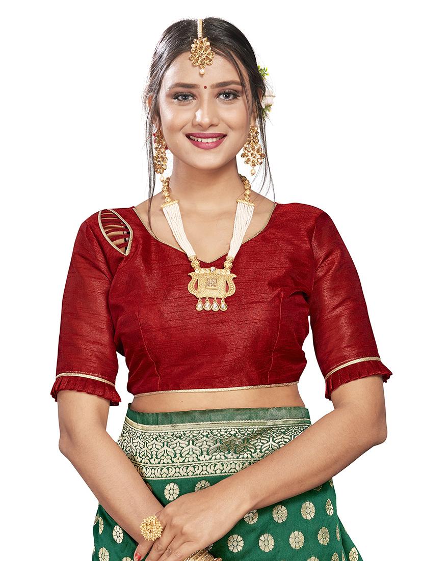 self design kanjivaram saree with blouse - 17469371 - Zoom Image - 3