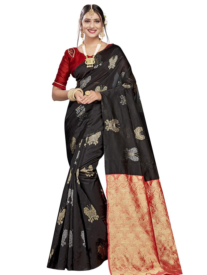 self design kanjivaram saree with blouse - 17469381 - Zoom Image - 1