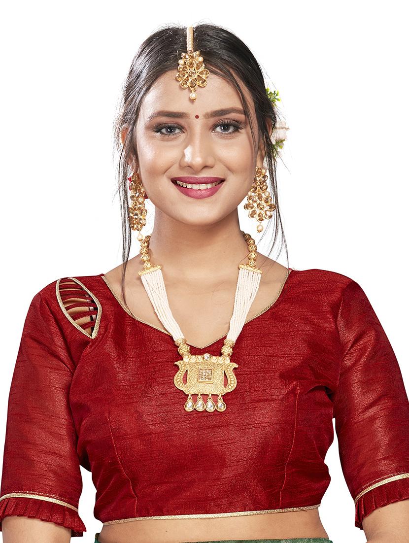 self design kanjivaram saree with blouse - 17469381 - Zoom Image - 3