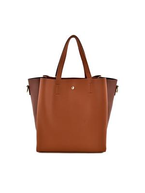 tan leatherette (pu) combo handbag - 17469409 - Standard Image - 3