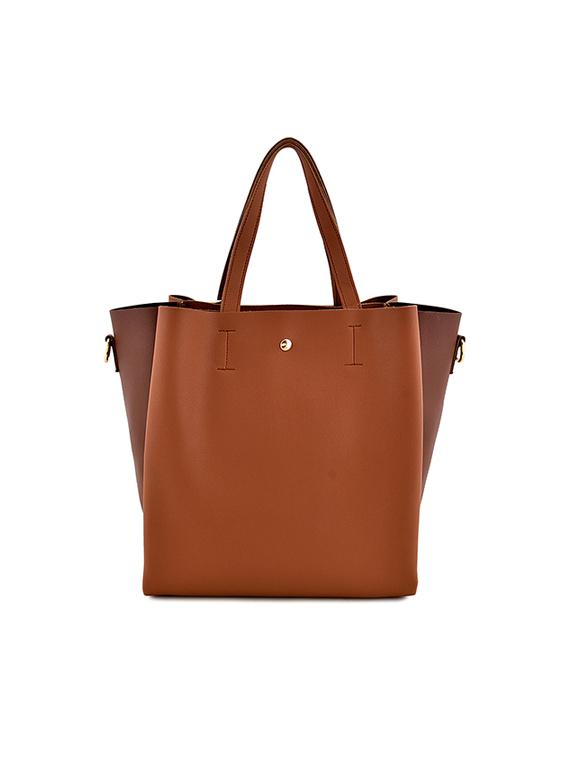 tan leatherette (pu) combo handbag - 17469409 - Zoom Image - 3