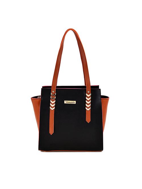 black leatherette (pu) regular handbag - 17469411 - Standard Image - 1