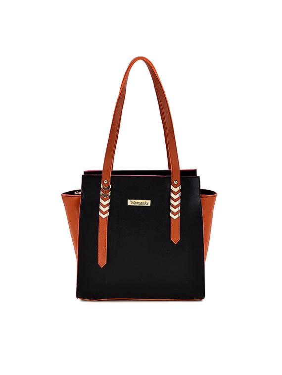 black leatherette (pu) regular handbag - 17469411 - Zoom Image - 1