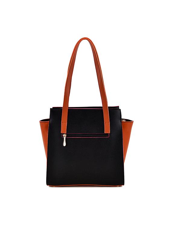 black leatherette (pu) regular handbag - 17469411 - Zoom Image - 3