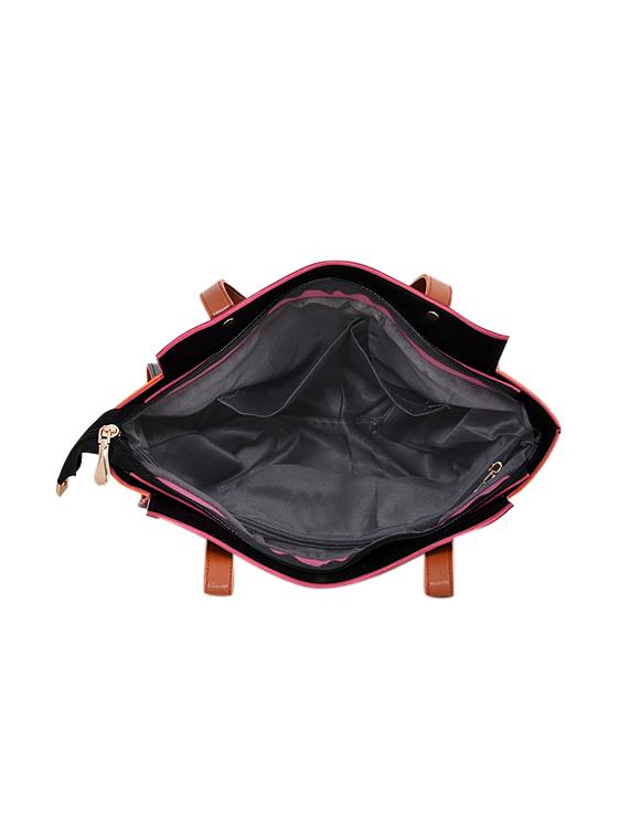 black leatherette (pu) regular handbag - 17469411 - Zoom Image - 4