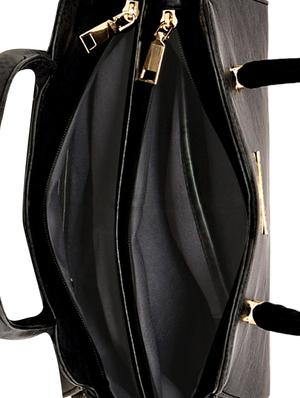 black leatherette (pu) regular handbag - 17469413 - Standard Image - 4