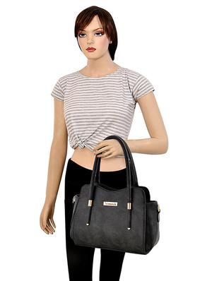 black leatherette (pu) regular handbag - 17469413 - Standard Image - 5