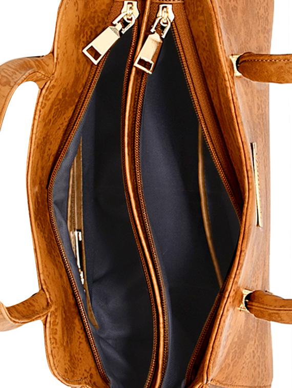 brown leatherette (pu) regular handbag - 17469414 - Zoom Image - 4