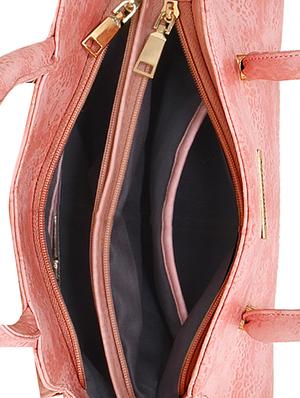 pink leatherette (pu) regular handbag - 17469415 - Standard Image - 4