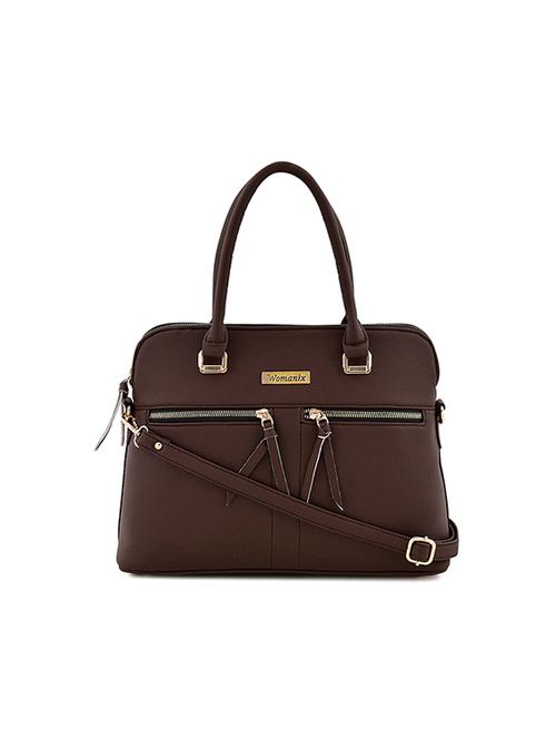 brown leatherette (pu) regular handbag - 17469422 - Standard Image - 1