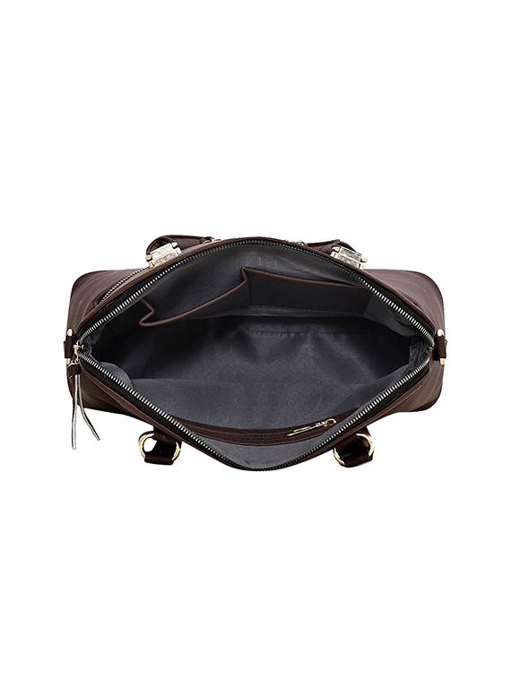 brown leatherette (pu) regular handbag - 17469422 - Zoom Image - 4