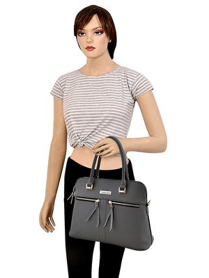 grey leatherette (pu) regular handbag - 17469424 - Standard Image - 5