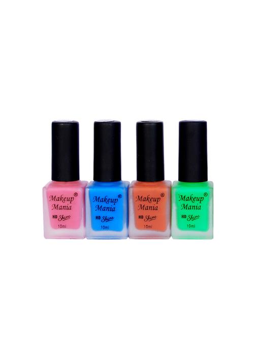 makeup mania nail polish combo, matte nail paint set of 4 pcs x 10ml each, nail polish set (438) - 17469428 - Standard Image - 1