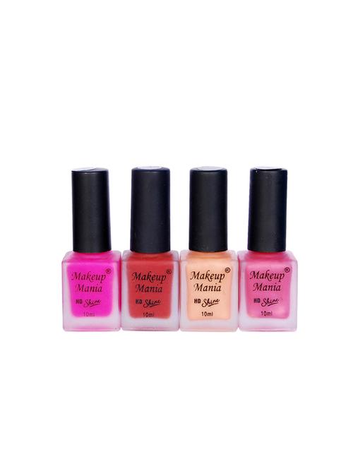makeup mania nail polish combo, matte nail paint set of 4 pcs x 10ml each, nail polish set (440) - 17469430 - Standard Image - 1