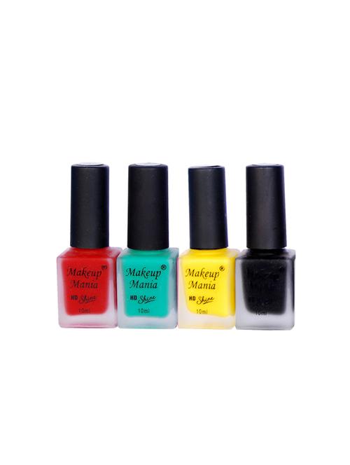 makeup mania nail polish combo, matte nail paint set of 4 pcs x 10ml each, nail polish set (442) - 17469432 - Standard Image - 1