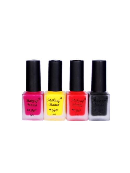 makeup mania nail polish combo, matte nail paint set of 4 pcs x 10ml each, nail polish set (444) - 17469434 - Standard Image - 1