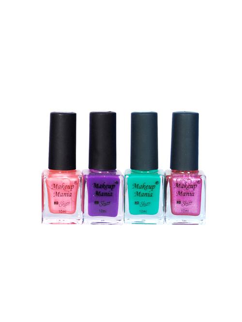 makeup mania nail polish combo, nail paint combo set of 4 pcs x 10ml each, nail polish set (462) - 17469450 - Standard Image - 1