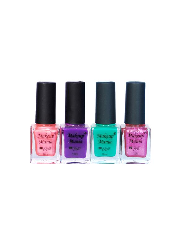 makeup mania nail polish combo, nail paint combo set of 4 pcs x 10ml each, nail polish set (462) - 17469450 - Zoom Image - 1