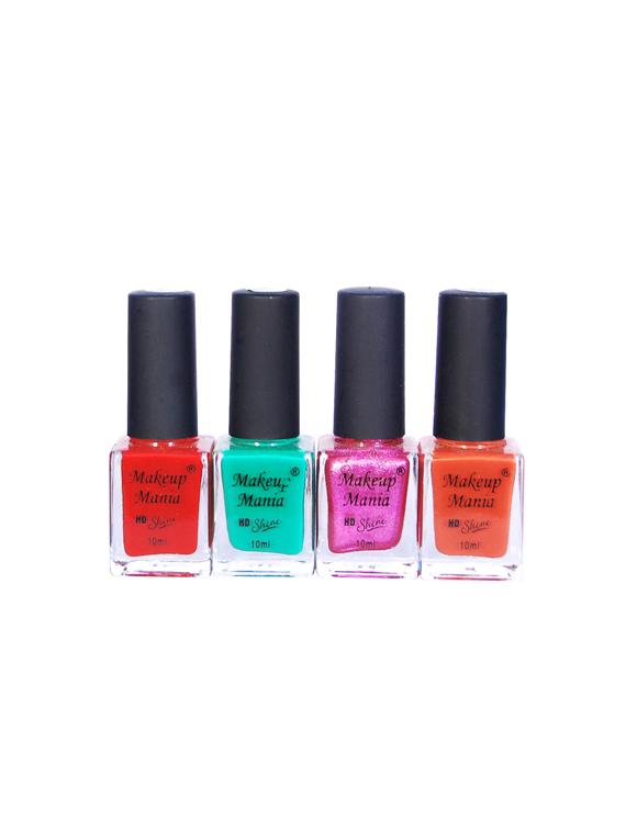 makeup mania nail polish combo, nail paint combo set of 4 pcs x 10ml each, nail polish set (464) - 17469452 - Zoom Image - 1
