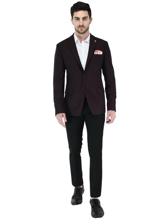 maroon solid single breasted casual blazer - 17469469 - Zoom Image - 4