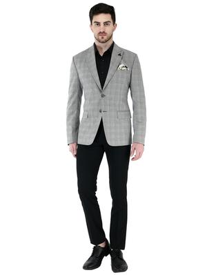 grey checkered single breasted casual blazer - 17469471 - Standard Image - 4