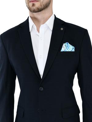 navy blue checkered single breasted casual blazer - 17469475 - Standard Image - 4