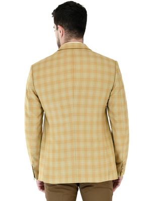 beige checkered single breasted casual blazer - 17469480 - Standard Image - 3