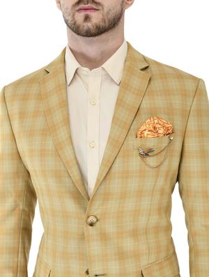 beige checkered single breasted casual blazer - 17469480 - Standard Image - 5
