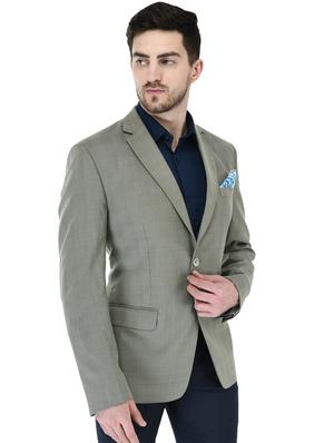 grey checkered single breasted casual blazer - 17469486 - Standard Image - 2