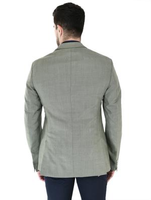 grey checkered single breasted casual blazer - 17469486 - Standard Image - 3