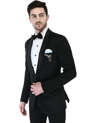 black solid tuxedo casual blazer - 17469488 - Standard Image - 2