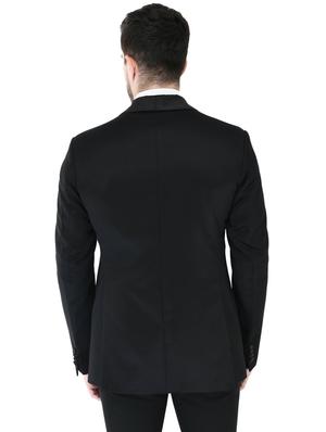 black solid tuxedo casual blazer - 17469488 - Standard Image - 3