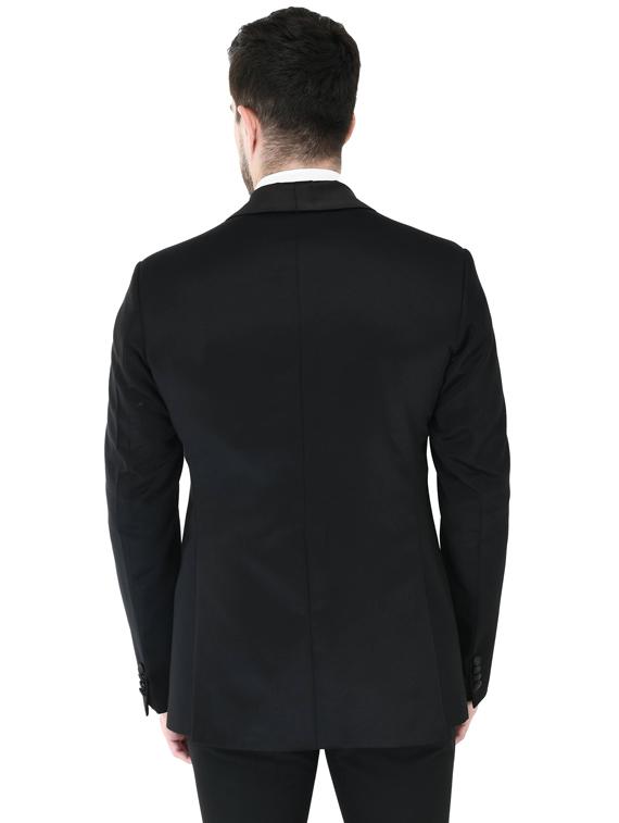 black solid tuxedo casual blazer - 17469488 - Zoom Image - 3