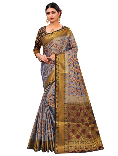 self design kanjivaram saree with blouse - 17469544 - Very Small Image - 1