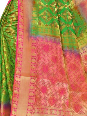self design kanjivaram saree with blouse - 17469545 - Standard Image - 5