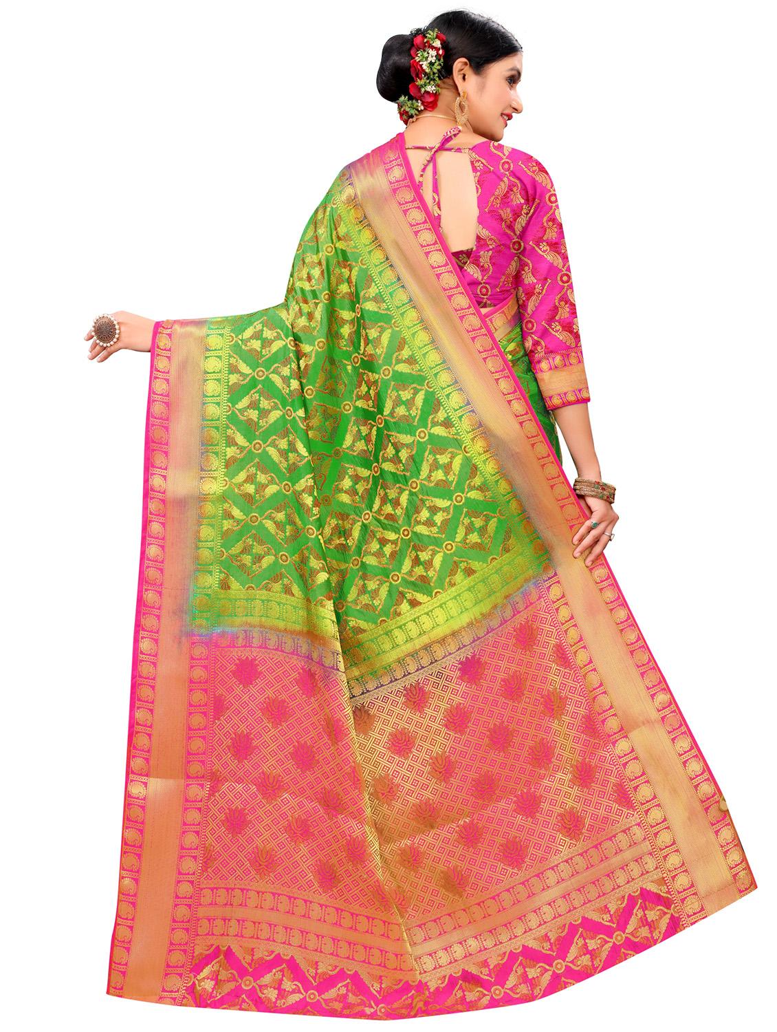 self design kanjivaram saree with blouse - 17469545 - Zoom Image - 2