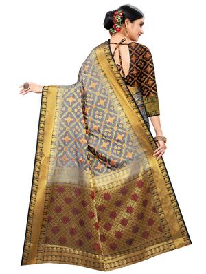 self design kanjivaram saree with blouse - 17469552 - Standard Image - 2