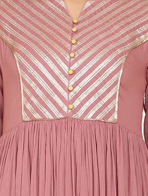 pink cotton flared gown - 17469718 - Standard Image - 4